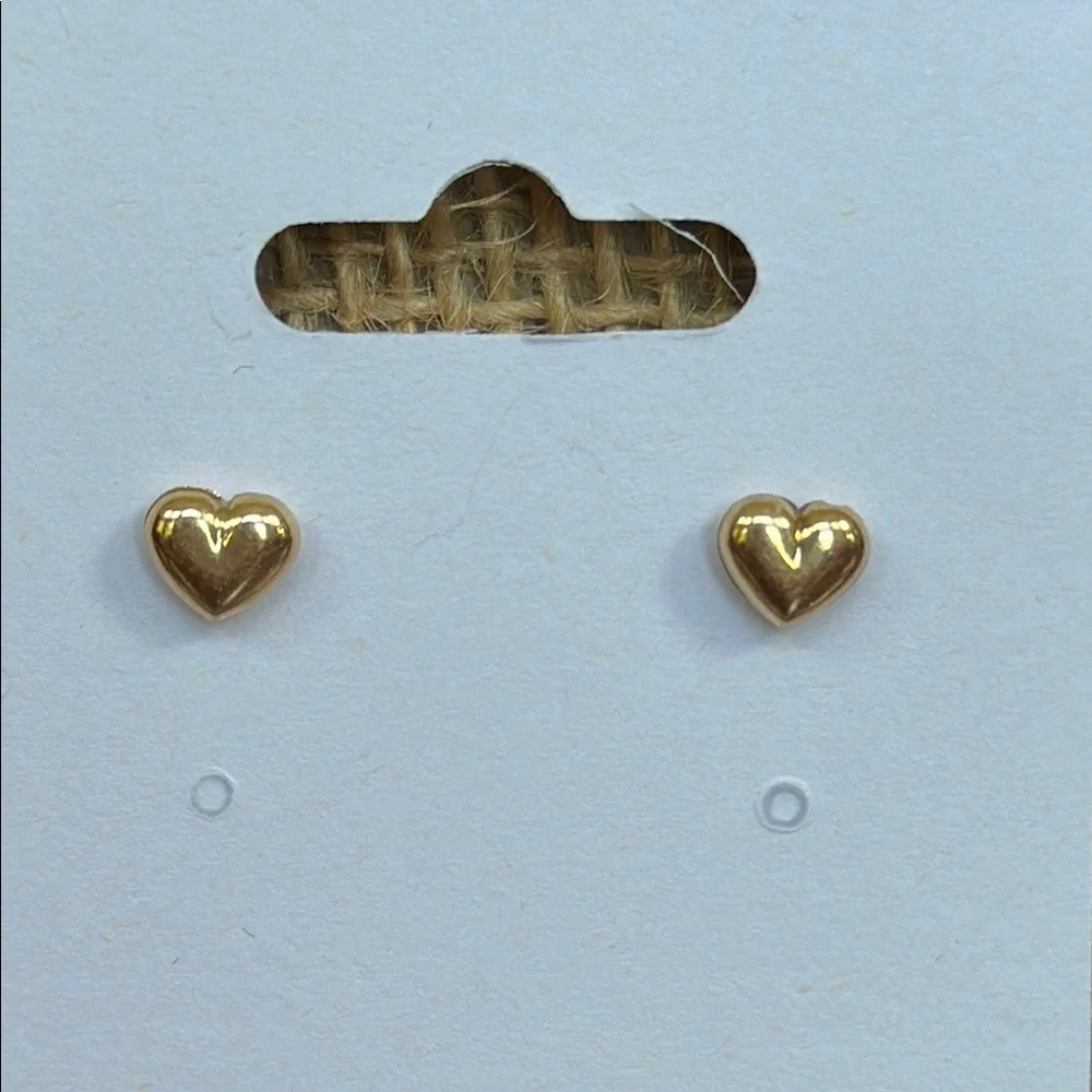 Children's Small 14K Gold Heart Stud Earrings